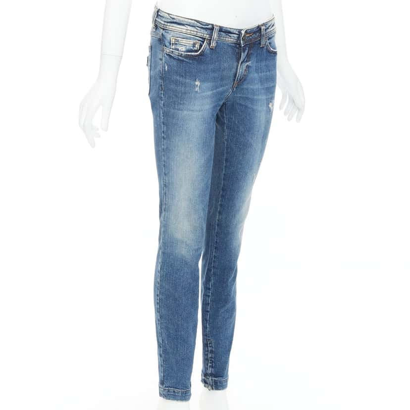 Dolce Gabbana Distressed Matte Jeans Blue Very good condition - Inside View