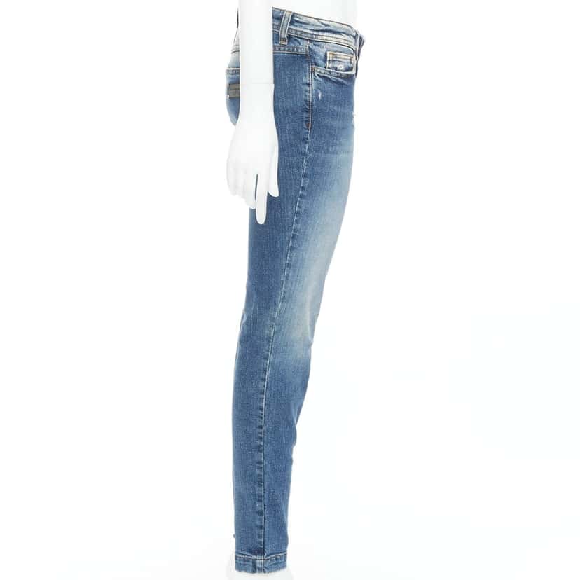 Dolce Gabbana Distressed Matte Jeans Blue Very good condition - Model View