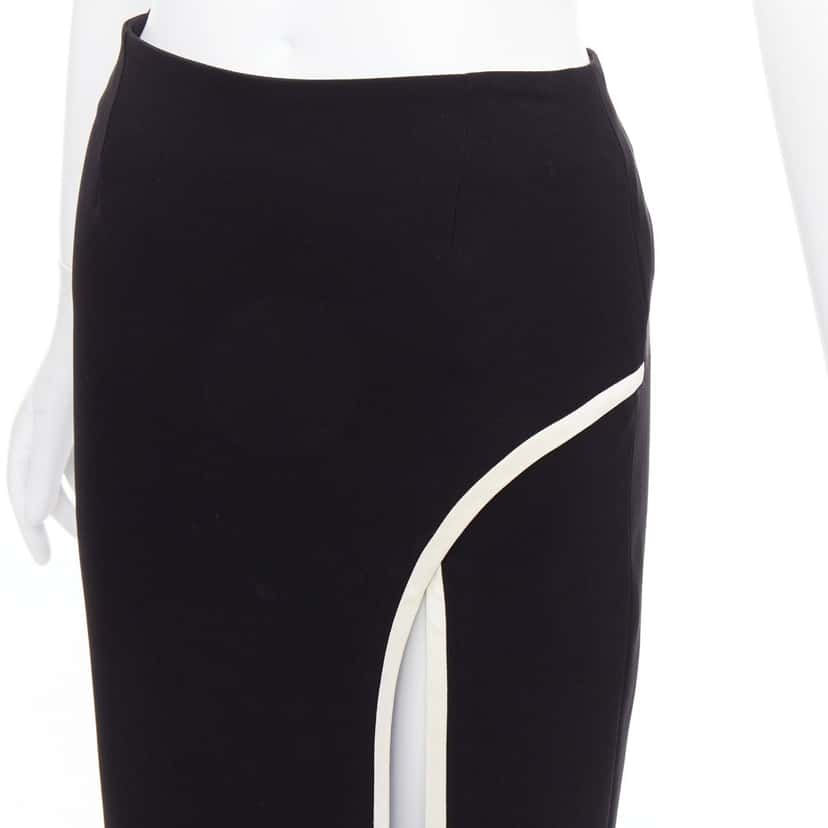 Lanvin Trim Slit Skirt Black Polyester Very good condition - Back View