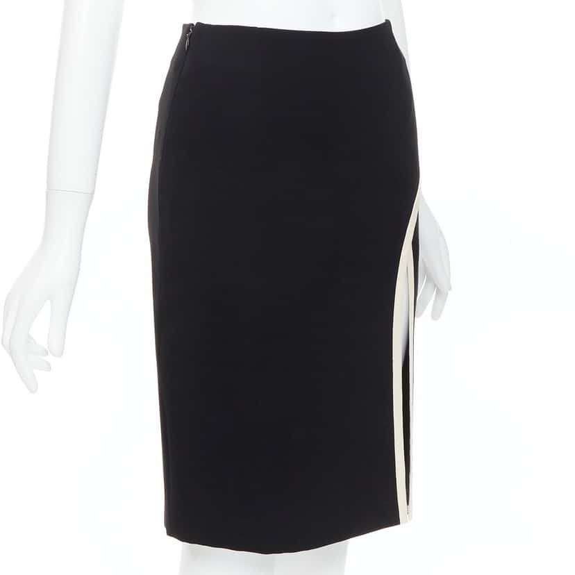 Lanvin Trim Slit Skirt Black Polyester Very good condition - Inside View