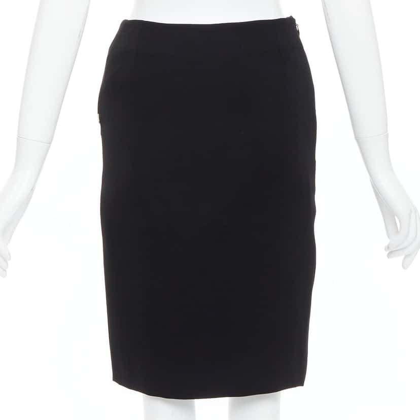 Lanvin Trim Slit Skirt Black Polyester Very good condition - Box View