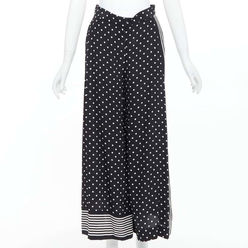 Stella McCartney Polka Dot Pants Black Silk Very good condition - Front View