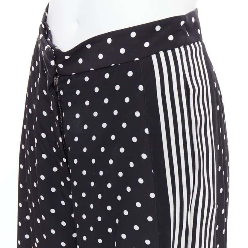 Stella McCartney Polka Dot Pants Black Silk Very good condition - Back View