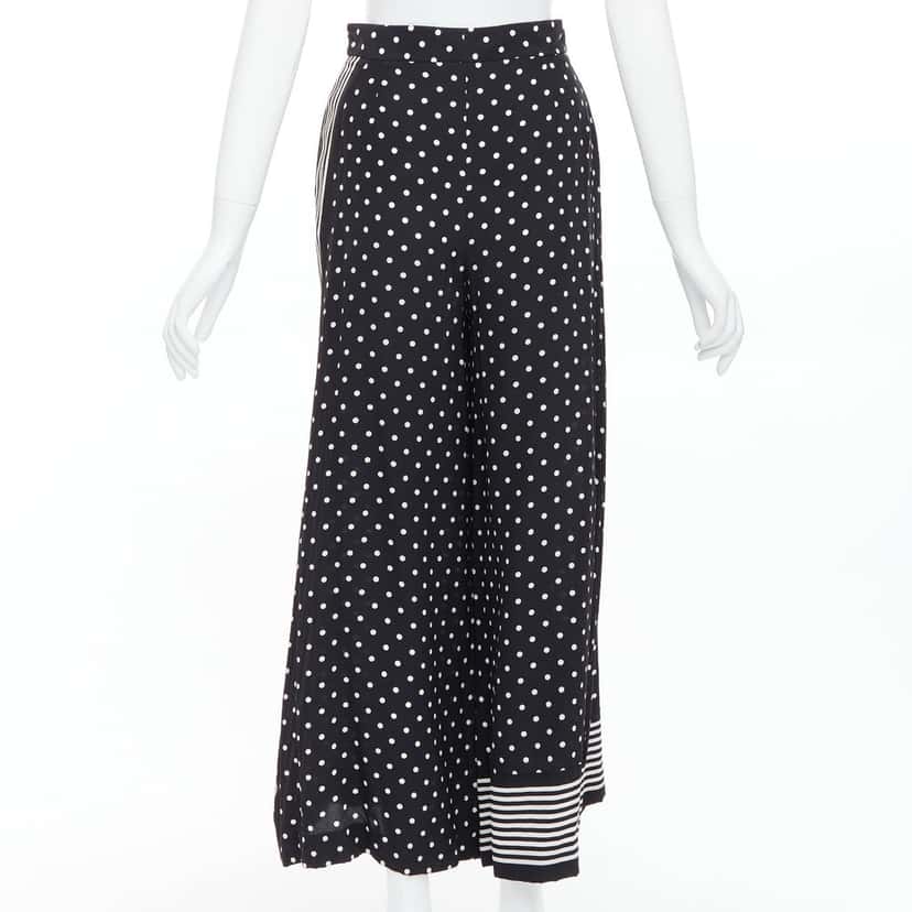 Stella McCartney Polka Dot Pants Black Silk Very good condition - Box View