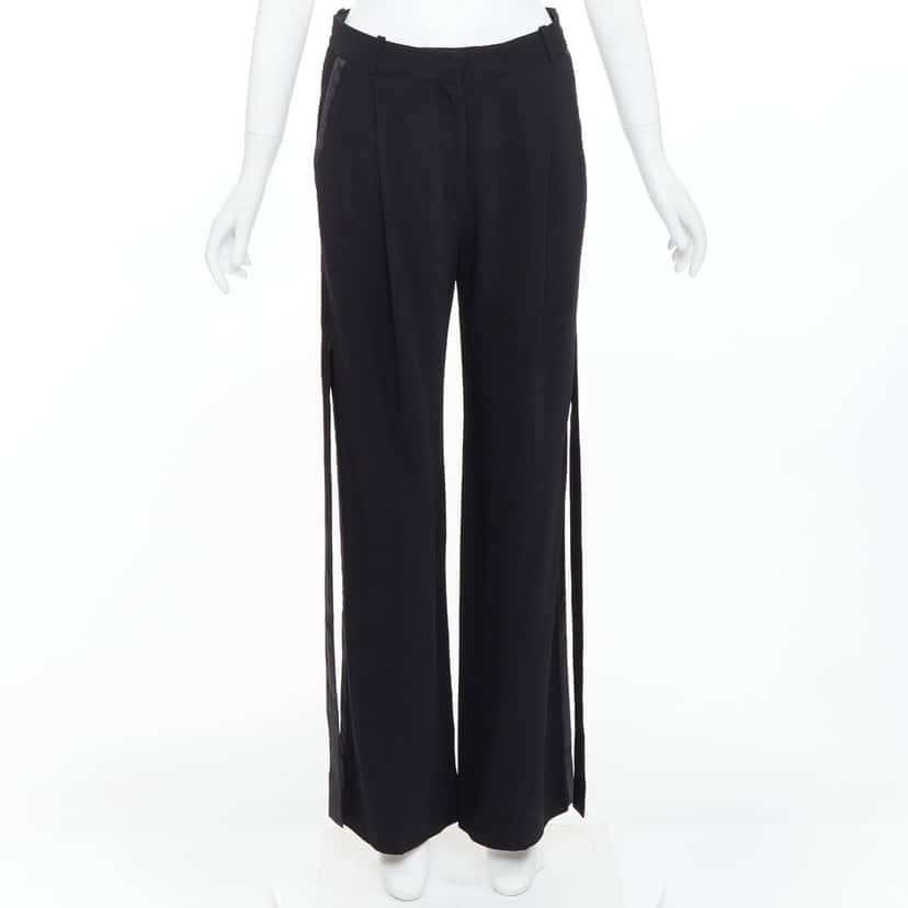 Givenchy Fringe Wide Pants Black Viscose Very good condition - Front View