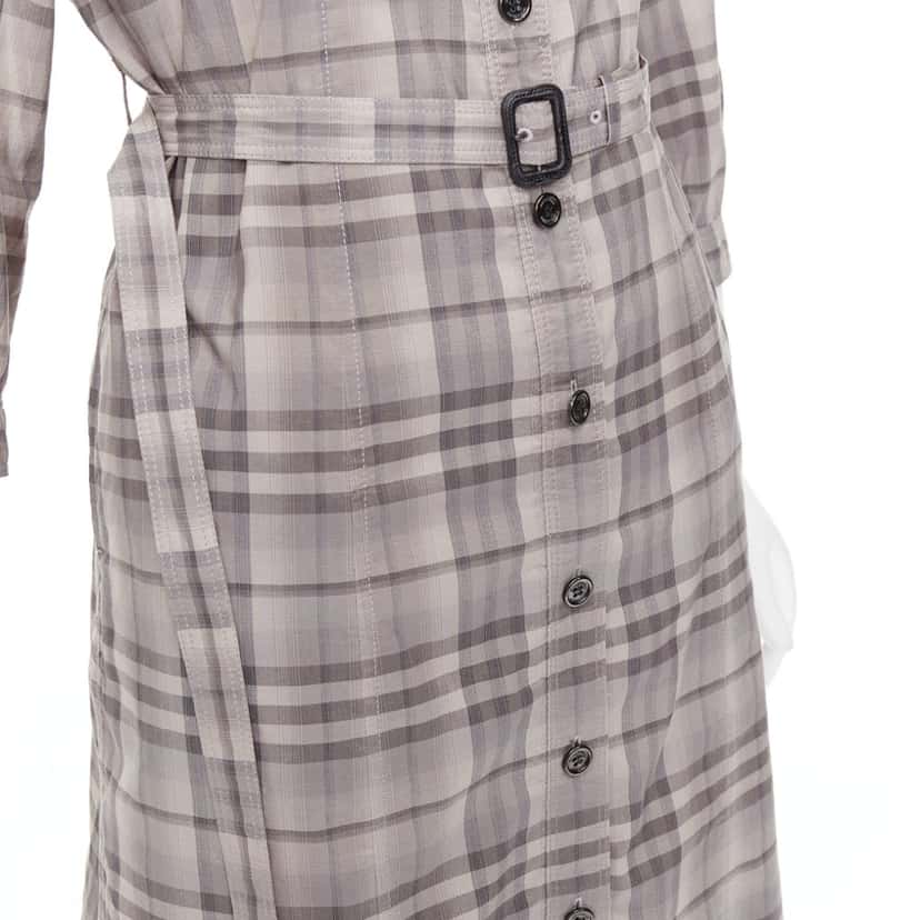 Burberry Cowhide Shirt Dress Beige Cotton Good condition - Back View