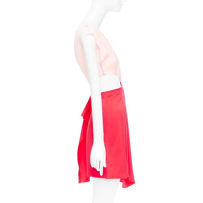 Vionnet Draped Cutout Dress Red Silk Very good condition - Model View