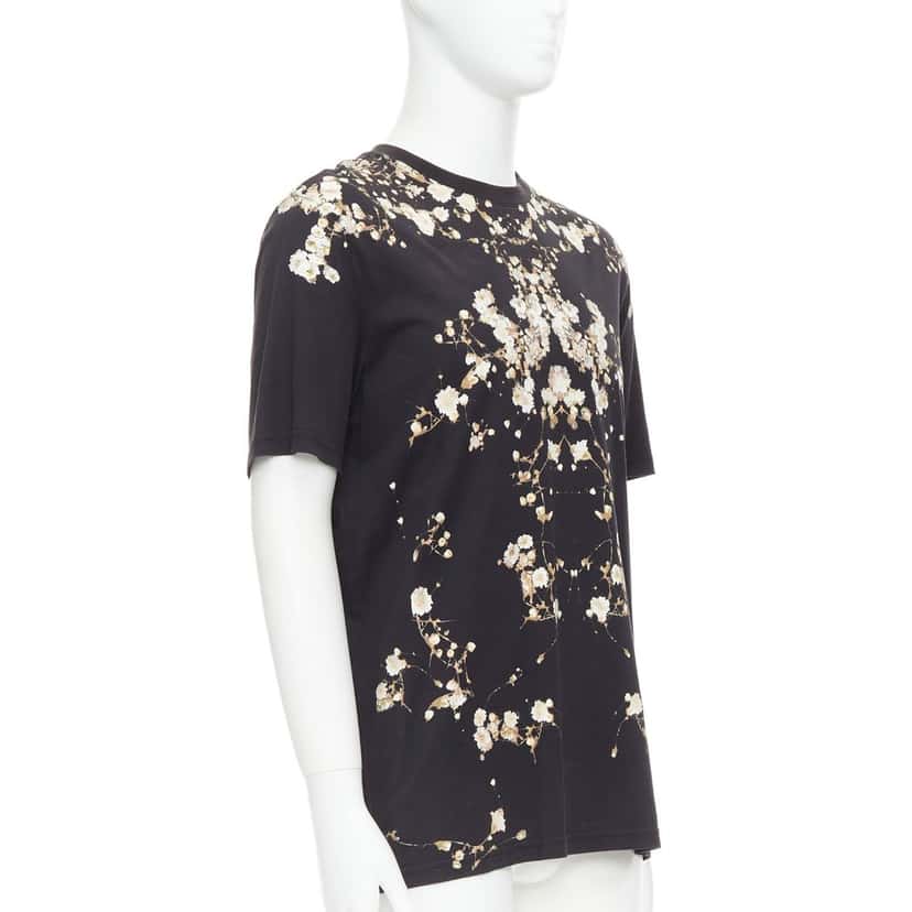 Givenchy Floral Print Tee Black Cotton Very good condition - Inside View