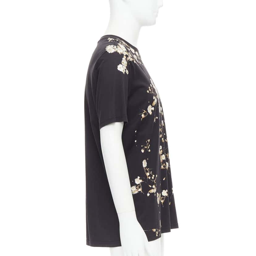 Givenchy Floral Print Tee Black Cotton Very good condition - Model View