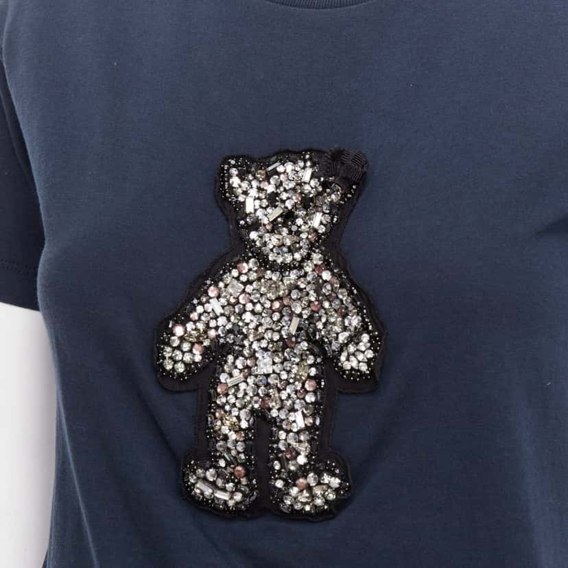 Prada Crystal Bear Tee Black Cotton Good condition - Back View