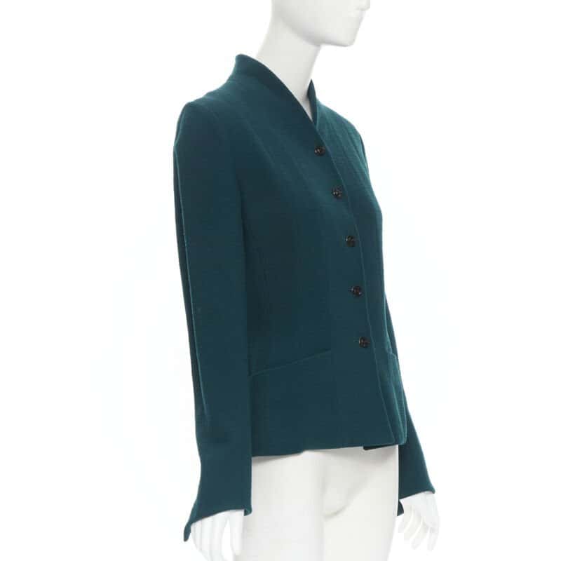 Karl Lagerfeld Wool tweed blazer Green Wool Very good condition - Model View