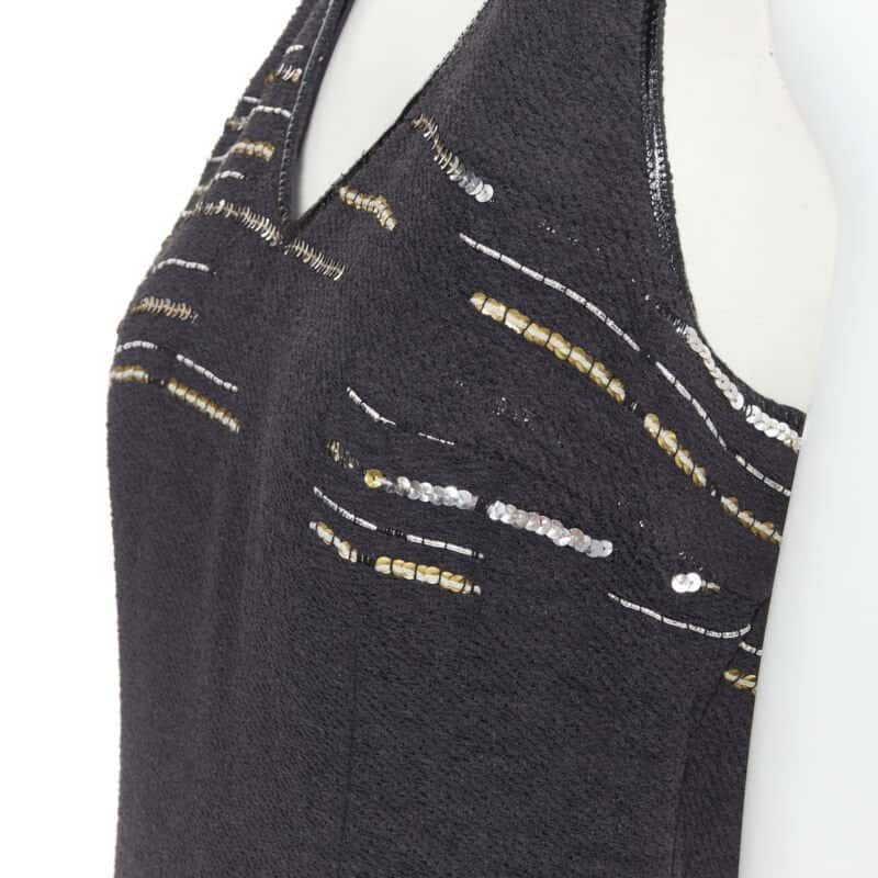 Luisa Beccaria Tweed dress Black Cotton Never worn - Back View