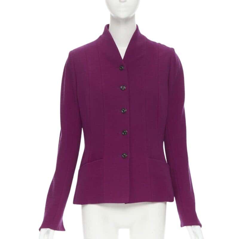 Karl Lagerfeld Graphic Blazer Skirt Purple Wool Very good condition - Front View