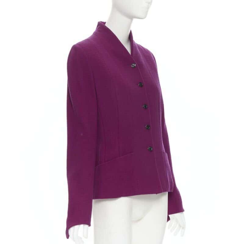 Karl Lagerfeld Graphic Blazer Skirt Purple Wool Very good condition - Model View
