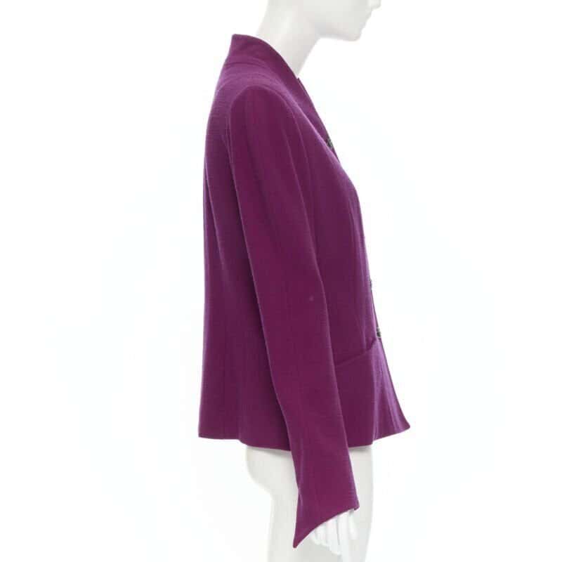 Karl Lagerfeld Graphic Blazer Skirt Purple Wool Very good condition - Box View