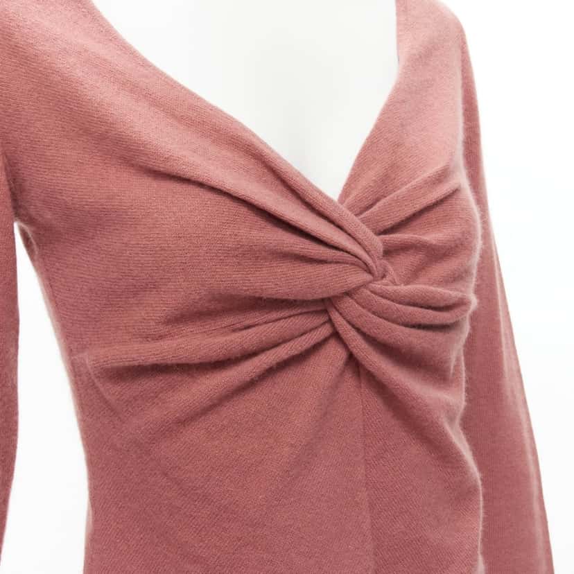VALENTINO GARAVANI Twist Front Sweater Pink Wool Never worn - Back View