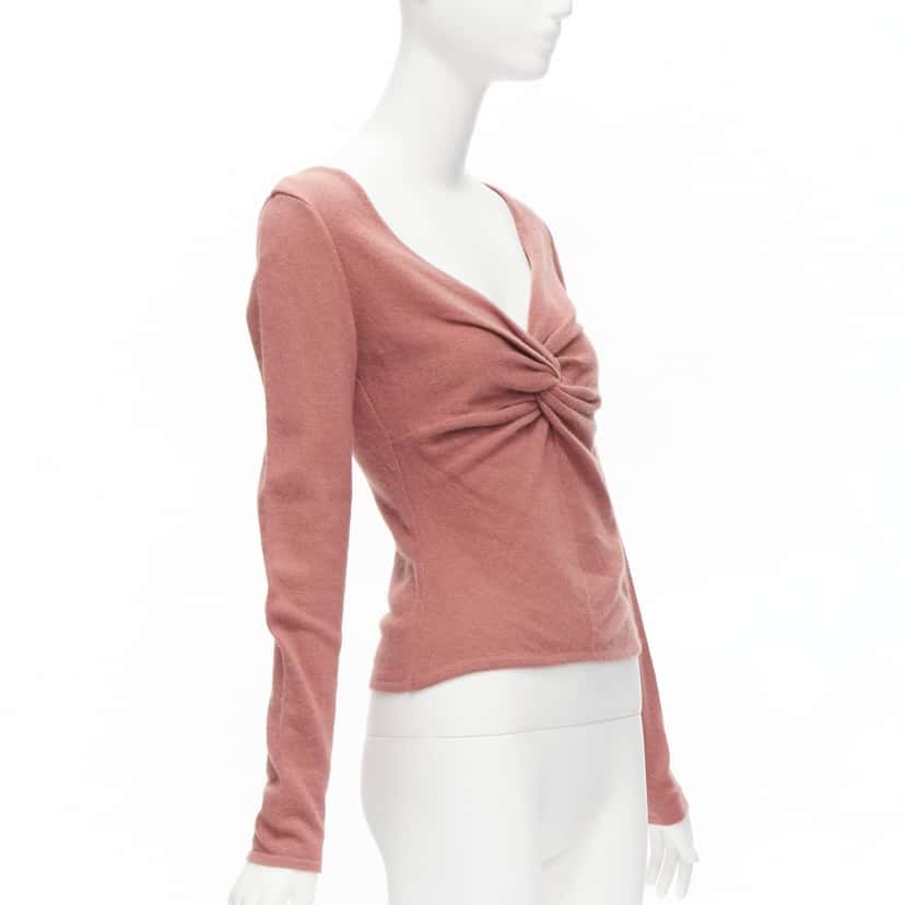 VALENTINO GARAVANI Twist Front Sweater Pink Wool Never worn - Inside View