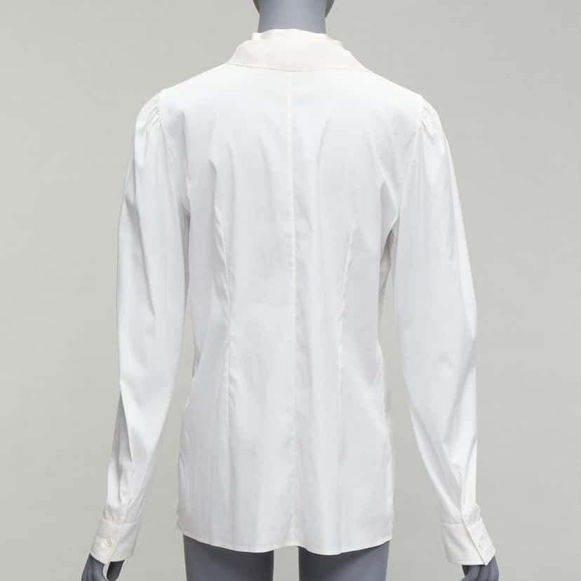 DOLCE & GABBANA Lace Fitted Shirt Beige Cotton Fair condition - Box View