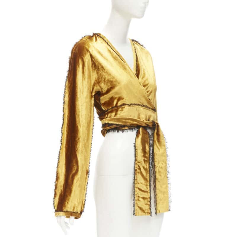Sid Neigum Velvet Wrap Kimono Gold Velvet Never worn - Model View