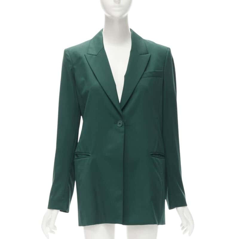 Ryan Roche Wool Button Blazer Green Wool Never worn - Front View