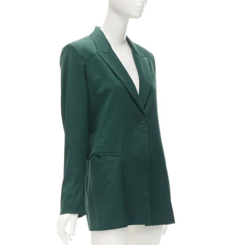 Ryan Roche Wool Button Blazer Green Wool Never worn - Inside View