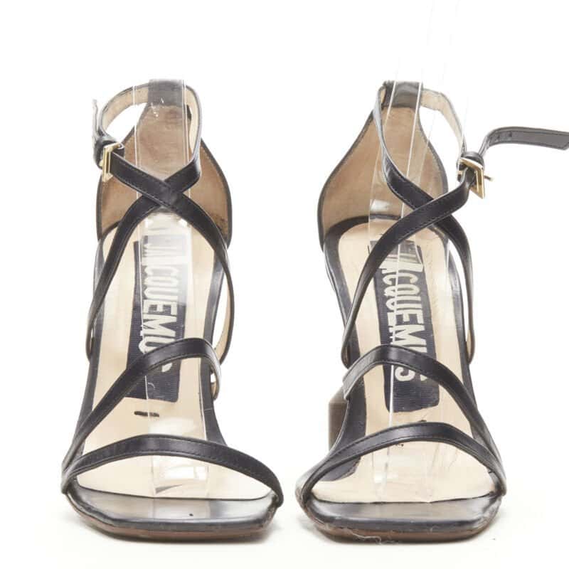 Jacquemus Wood Block Heels Black Leather Very good condition - Inside View