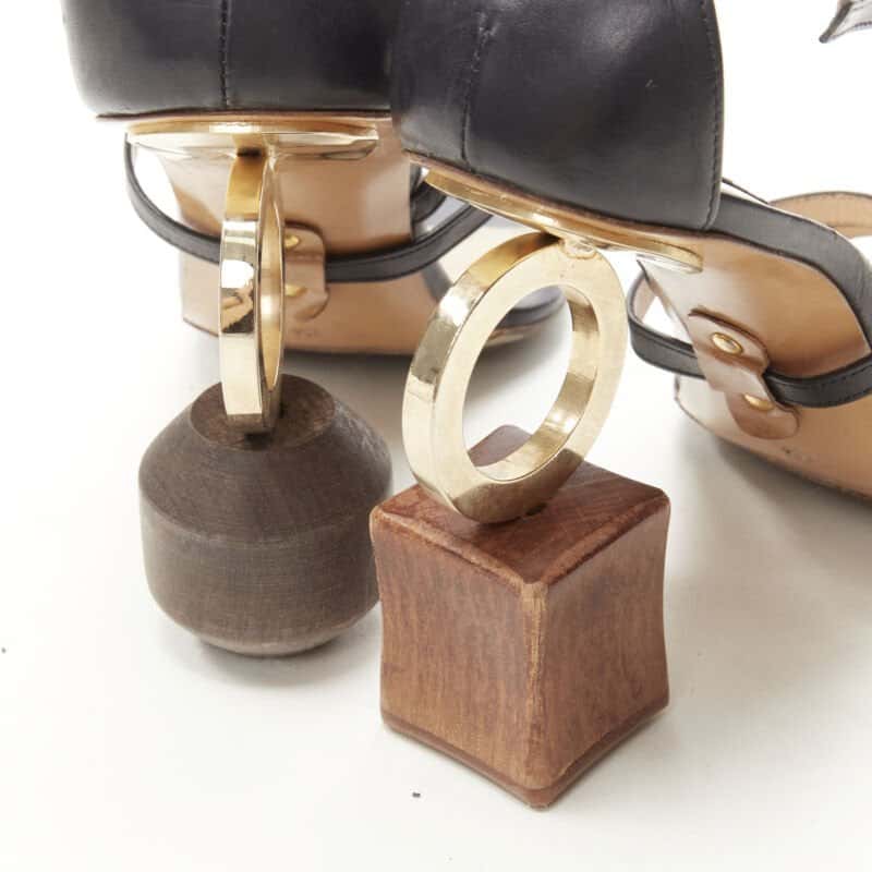 Jacquemus Wood Block Heels Black Leather Very good condition - Box View