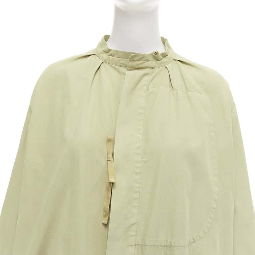 OTHER BRAND Green Drawstring Parka Green Cotton Very good condition - Back View