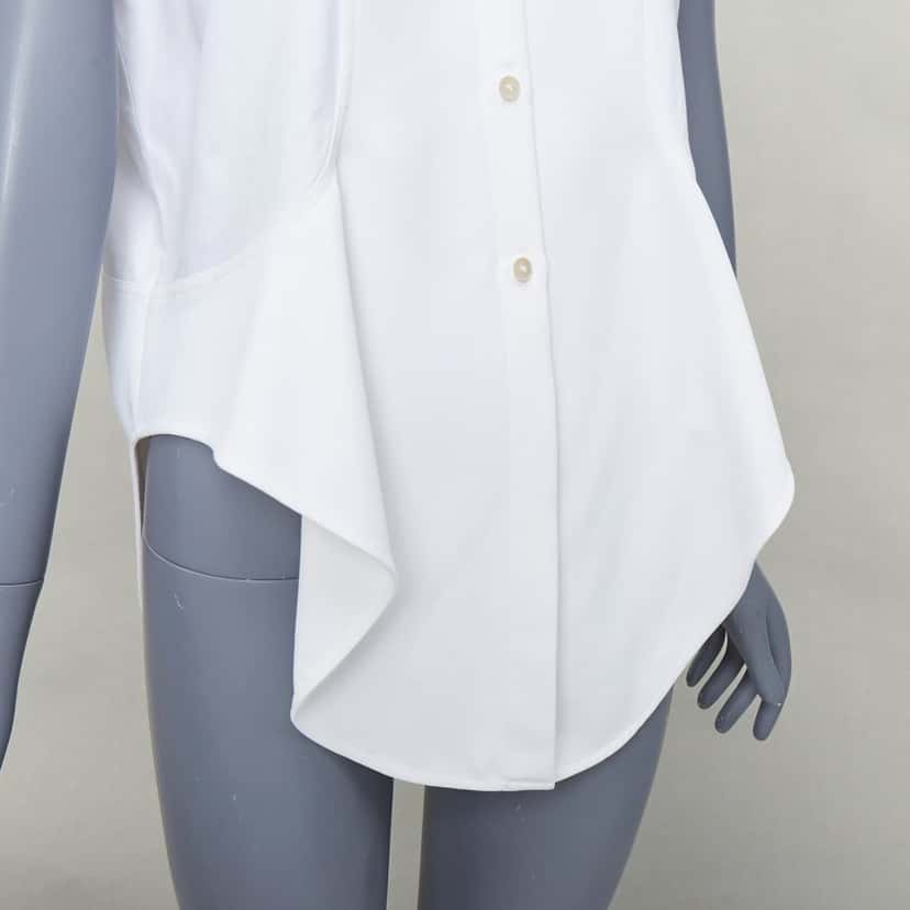 Balenciaga Drape Collared Shirt White Cotton Fair condition - Back View