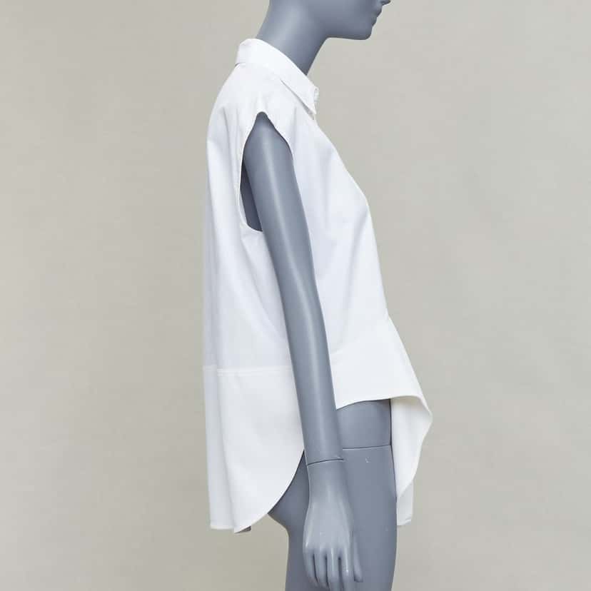 Balenciaga Drape Collared Shirt White Cotton Fair condition - Model View