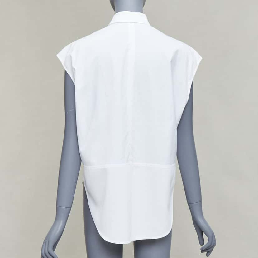 Balenciaga Drape Collared Shirt White Cotton Fair condition - Box View