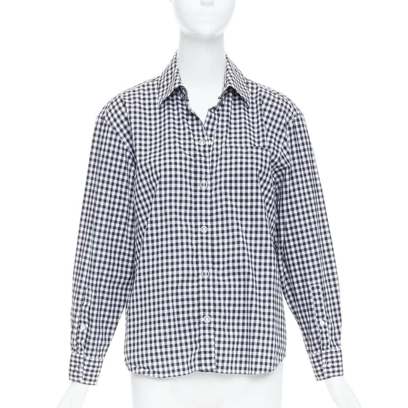 Burberry Check Gingham Shirt Black Cotton Never worn - Front View