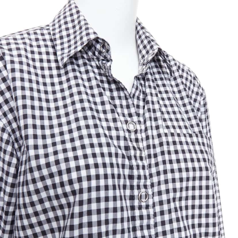Burberry Check Gingham Shirt Black Cotton Never worn - Back View