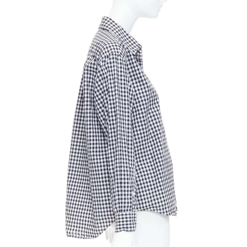 Burberry Check Gingham Shirt Black Cotton Never worn - Model View
