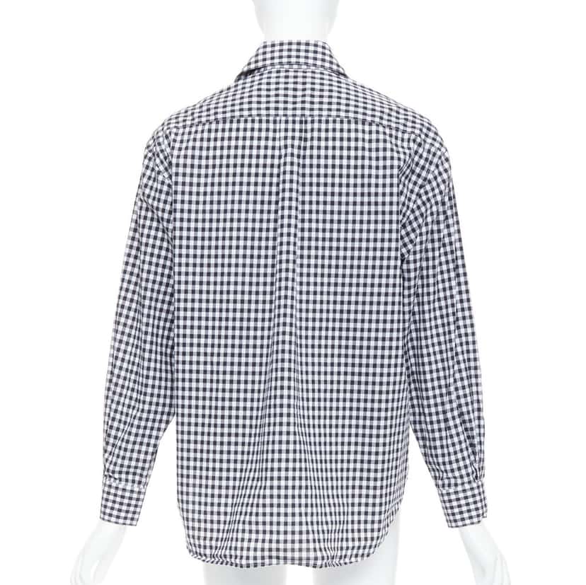 Burberry Check Gingham Shirt Black Cotton Never worn - Box View