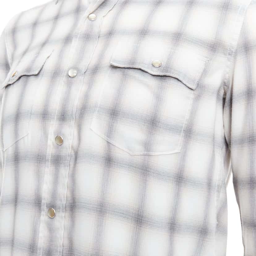 Saint Laurent Snap Button Shirt Grey Polyester Very good condition - Back View