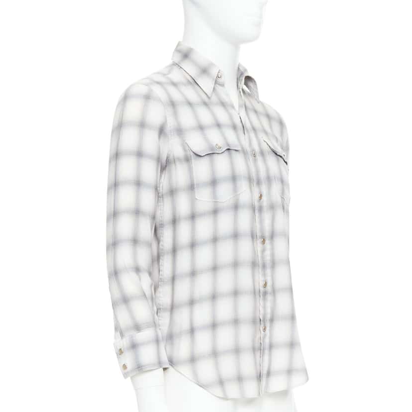 Saint Laurent Snap Button Shirt Grey Polyester Very good condition - Inside View