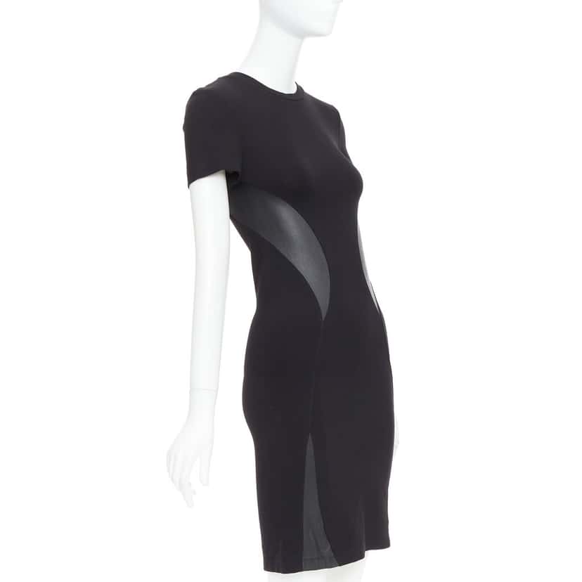 MCQ Leather Bodycon Dress Black Polyester Very good condition - Inside View