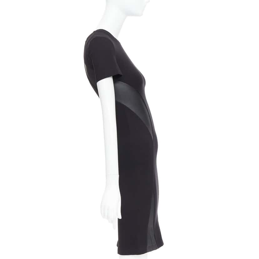 MCQ Leather Bodycon Dress Black Polyester Very good condition - Model View