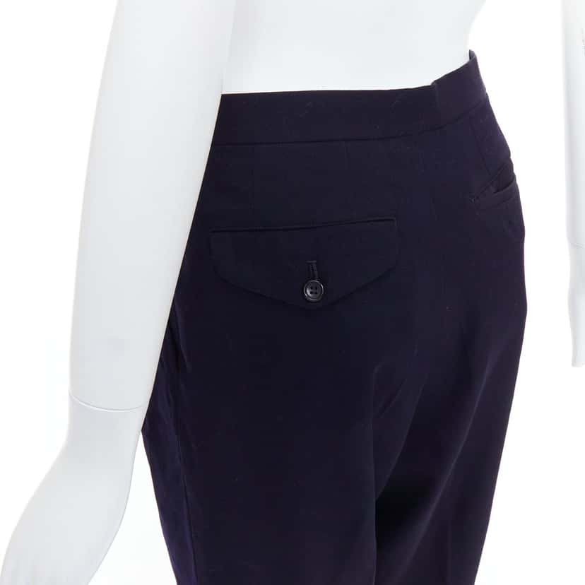 Comme Des Garcons Balloon Cropped Pants Navy Wool Very good condition - Back View