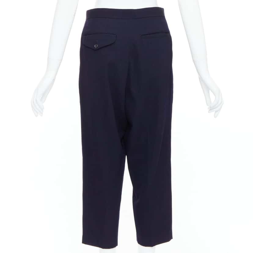 Comme Des Garcons Balloon Cropped Pants Navy Wool Very good condition - Box View