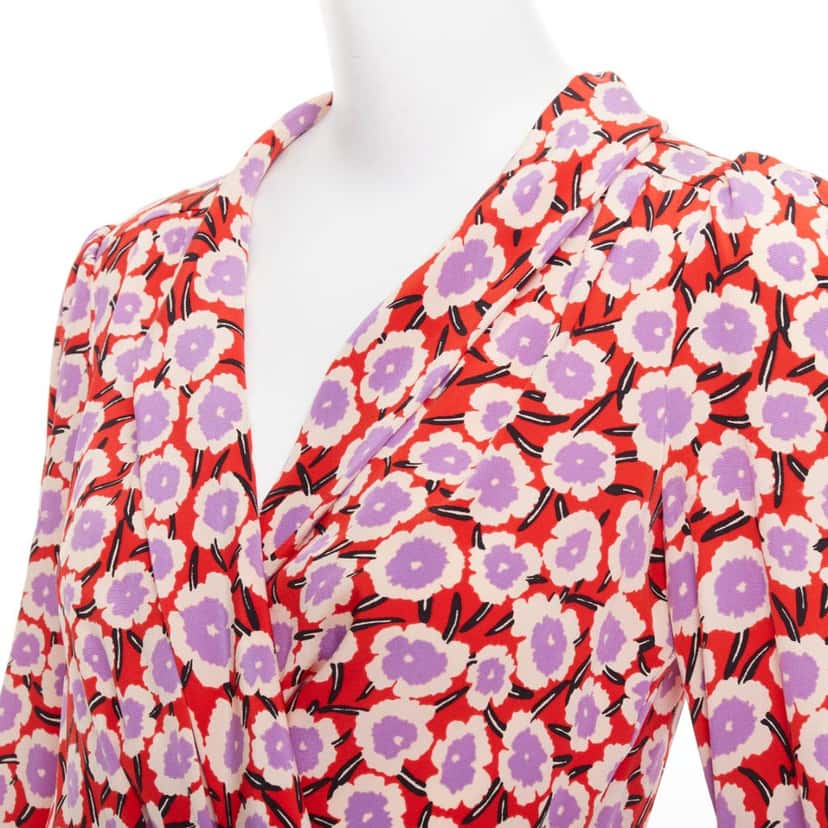 Diane von Furstenberg Carla Red Silk Very good condition - Back View