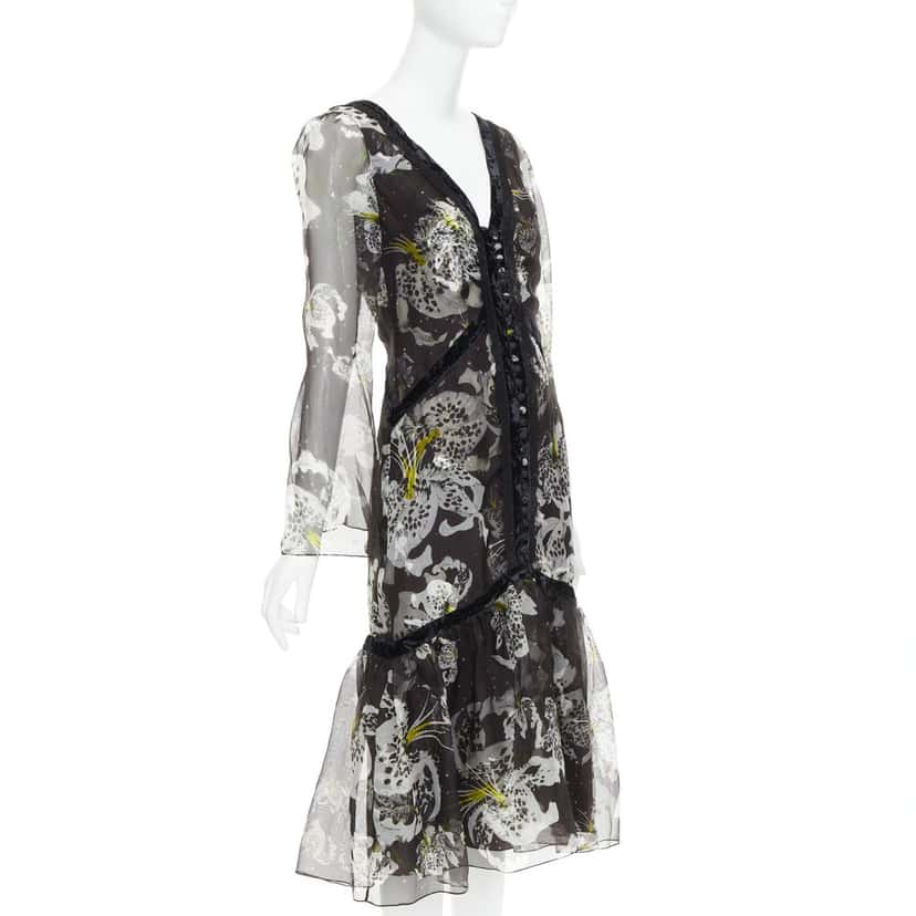 Erdem Makayla Black Silk Never worn, with tag - Inside View