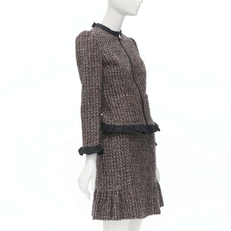 RED VALENTINO GARAVANI Tweed Skirt Set Red Tweed Never worn - Inside View