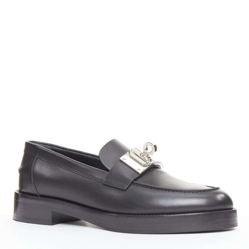 Hermes Hot 40 Loafer Black Leather Good condition - Front View