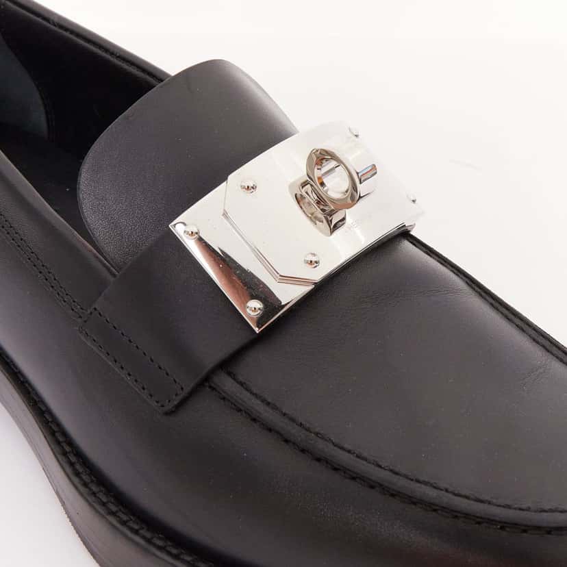 Hermes Hot 40 Loafer Black Leather Good condition - Back View