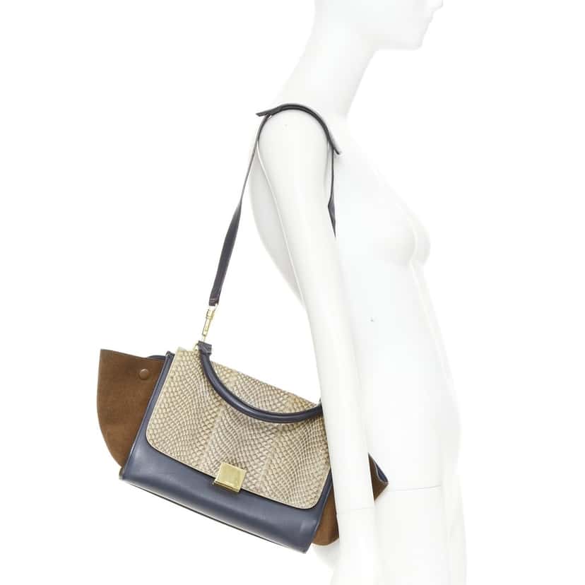 Celine Trapeze Navy Leather Good condition - Back View