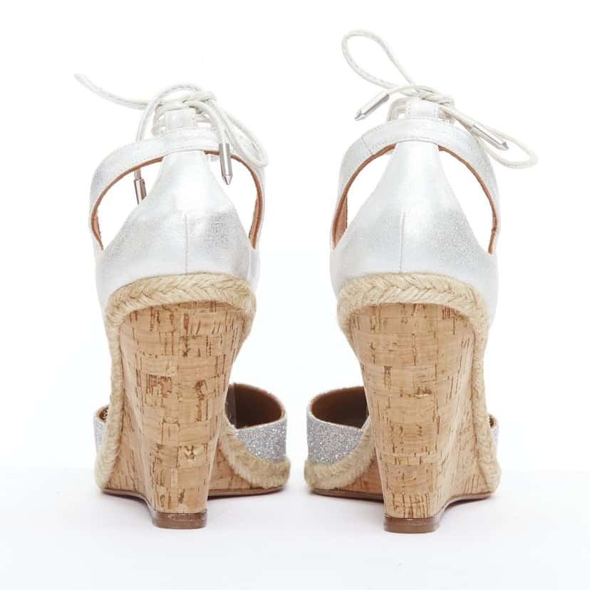 Aquazzura Palm Beach Silver Leather Very good condition - Box View