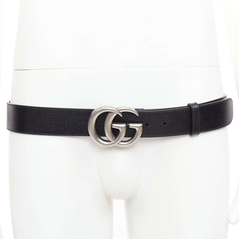 Gucci GG Marmont wide belt Black Leather Very good condition - Front View