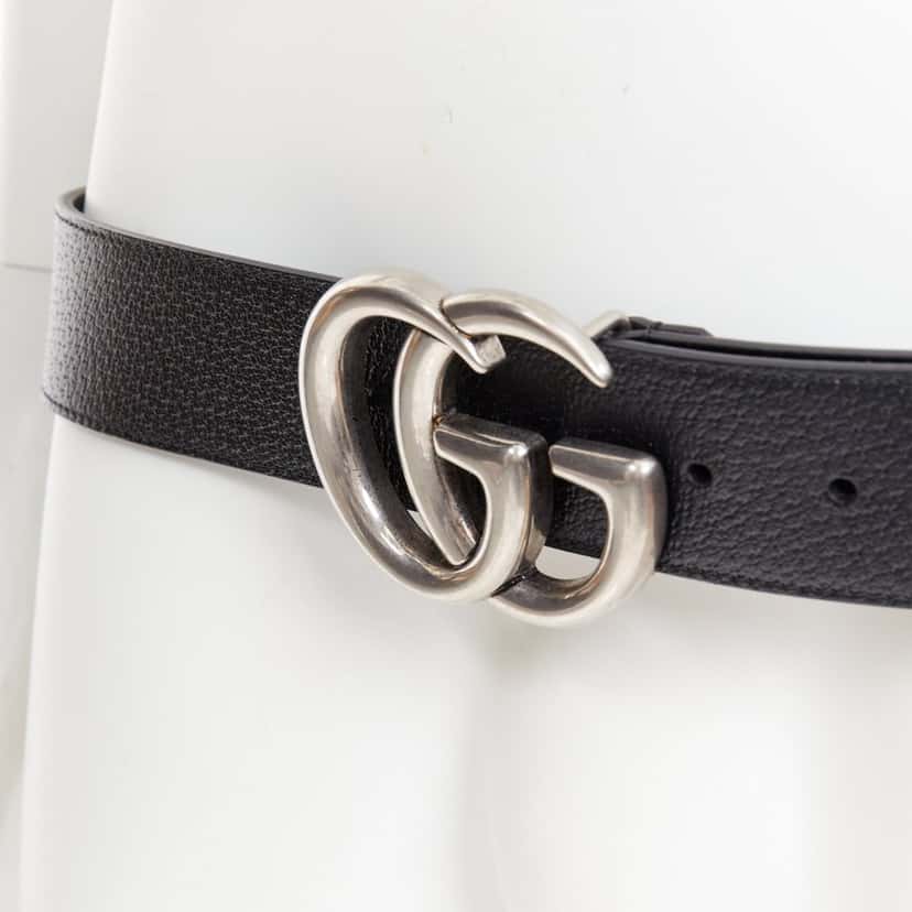 Gucci GG Marmont wide belt Black Leather Very good condition - Back View